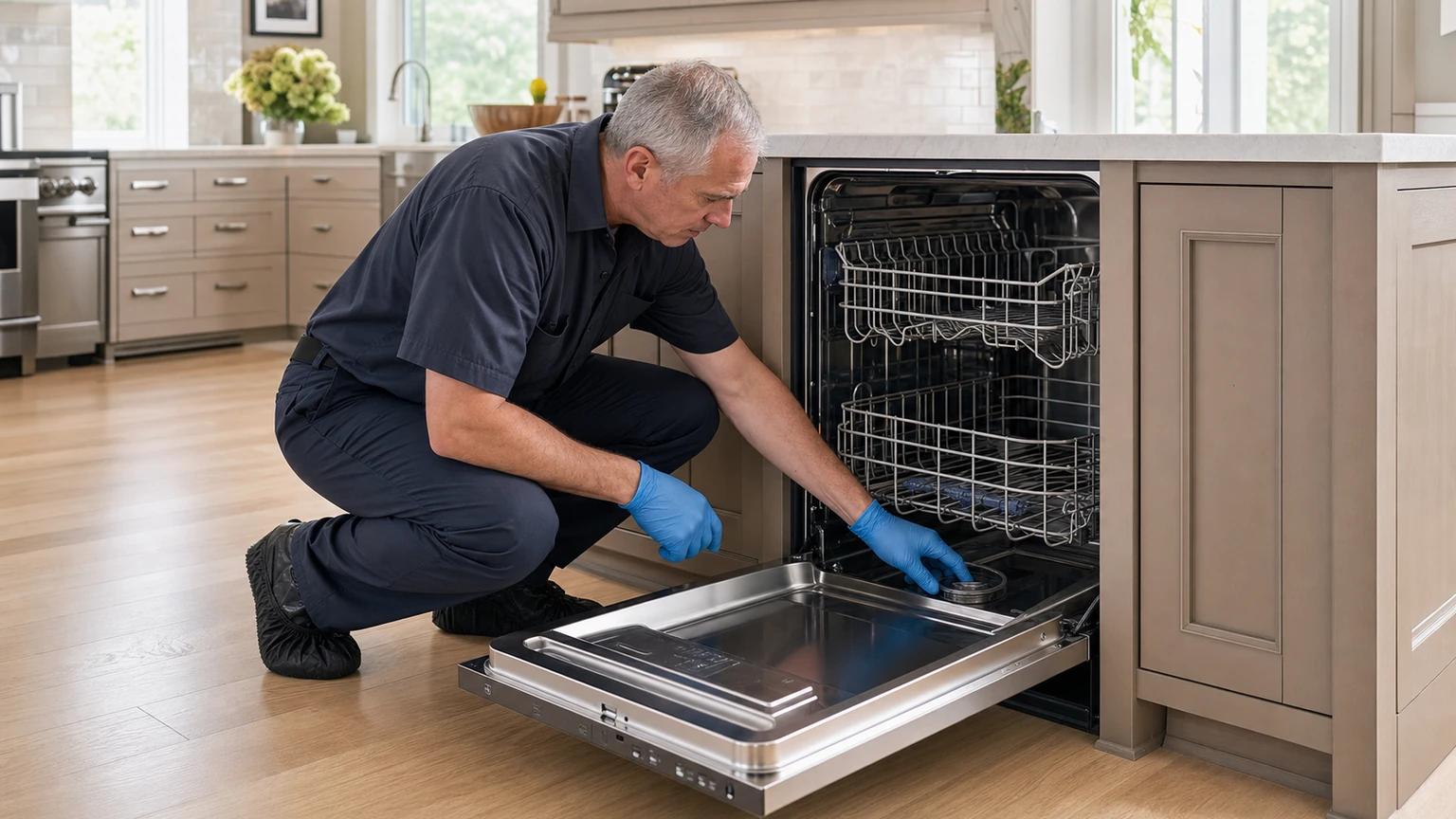 Panel-ready dishwasher diagnostic visit in Moorestown